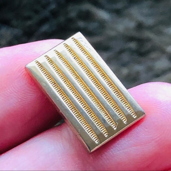 Vintage men’s Hickok gold textured design rectangle cuff links - Picture 5 of 8